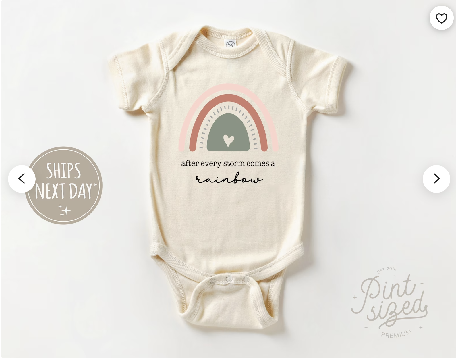 The perfect onesie for announcing rainbow pregnancy. Find more rainbow baby announcement ideas in this blog post!